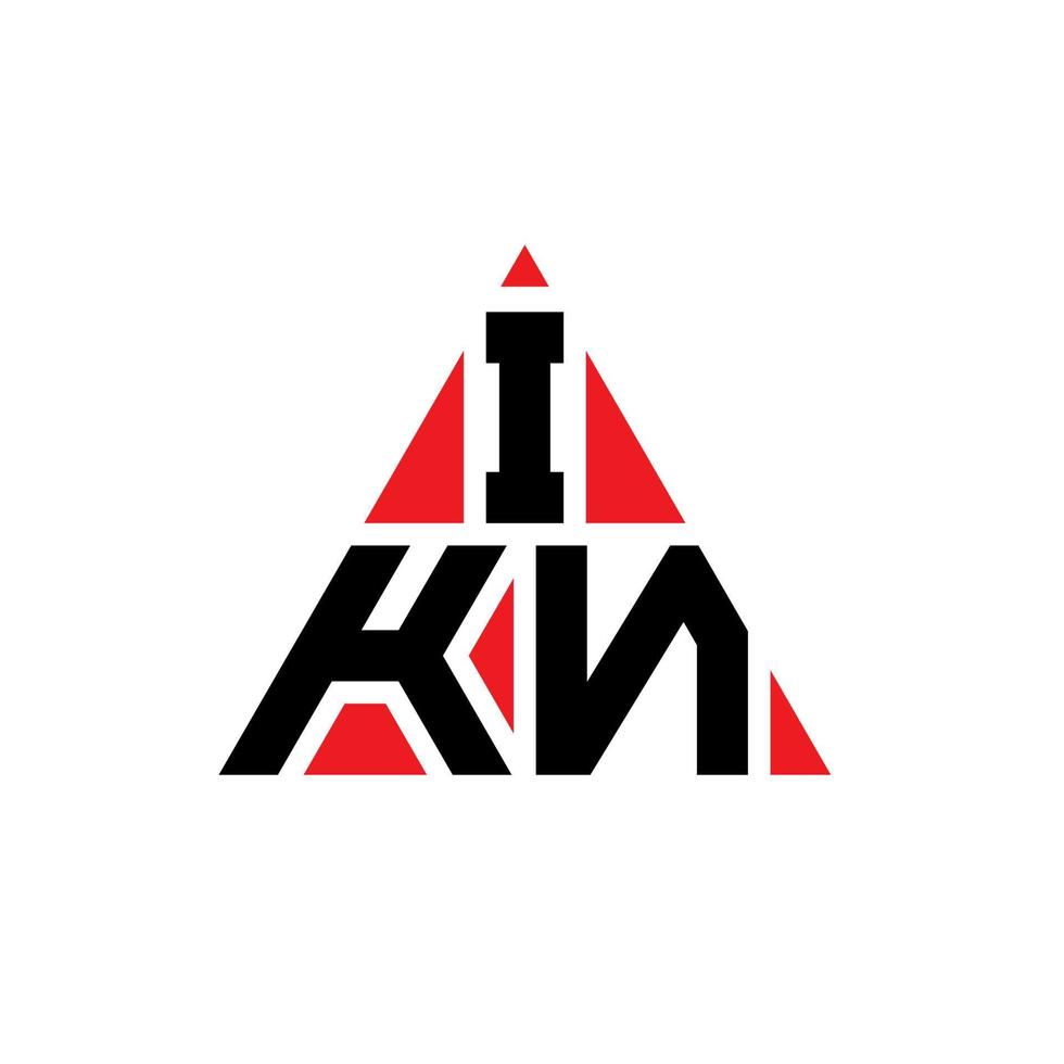 création de logo de lettre triangle ikn avec forme de triangle. monogramme de conception de logo triangle ikn. modèle de logo vectoriel triangle ikn avec couleur rouge. logo triangulaire ikn logo simple, élégant et luxueux.