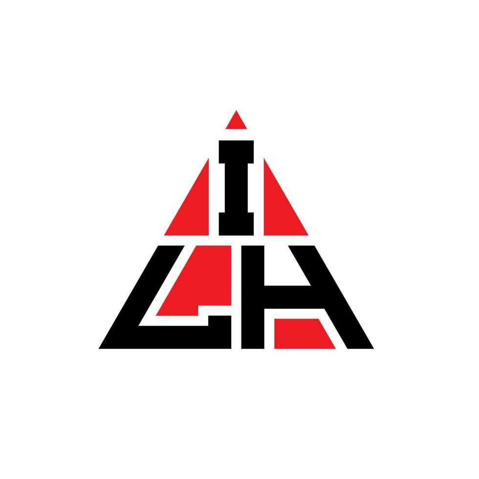 création de logo de lettre triangle ilh avec forme de triangle. monogramme de conception de logo triangle ilh. modèle de logo vectoriel triangle ilh avec couleur rouge. ilh logo triangulaire logo simple, élégant et luxueux.