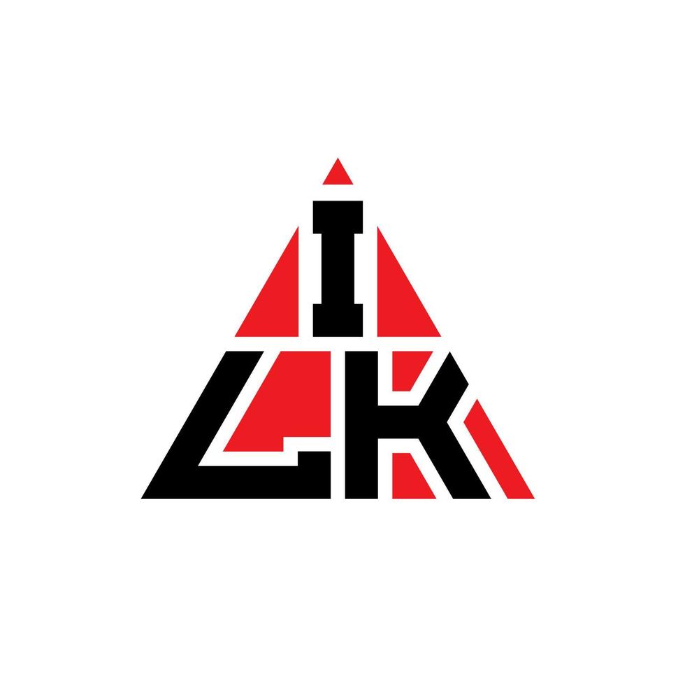 conception de logo de lettre de triangle d'ilk avec la forme de triangle. monogramme de conception de logo de triangle d'ilk. modèle de logo vectoriel triangle ilk avec couleur rouge. ilk logo triangulaire logo simple, élégant et luxueux.