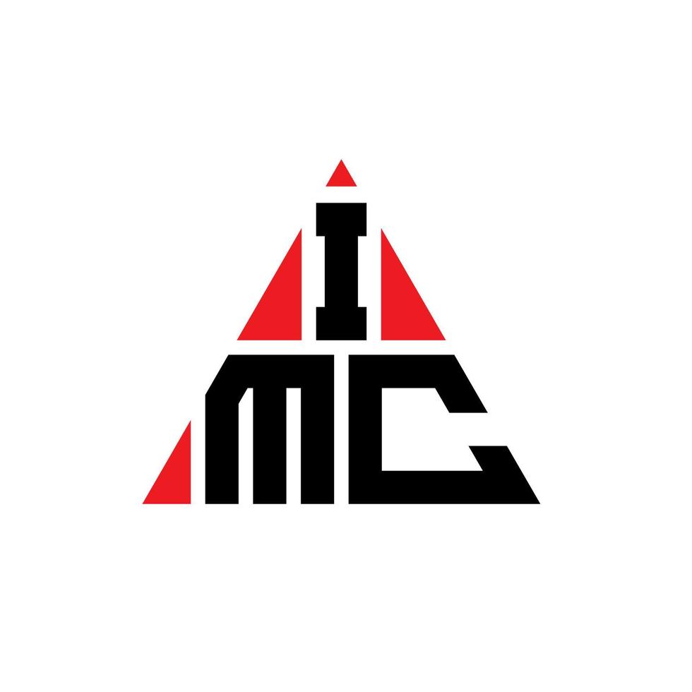 création de logo de lettre triangle imc avec forme de triangle. monogramme de conception de logo triangle imc. modèle de logo vectoriel triangle imc avec couleur rouge. logo triangulaire imc logo simple, élégant et luxueux.