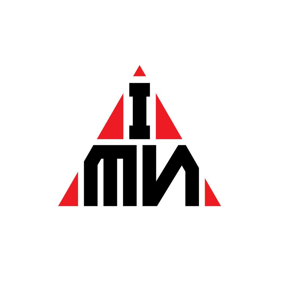 création de logo de lettre triangle imn avec forme de triangle. monogramme de conception de logo triangle imn. modèle de logo vectoriel triangle imn avec couleur rouge. imn logo triangulaire logo simple, élégant et luxueux.