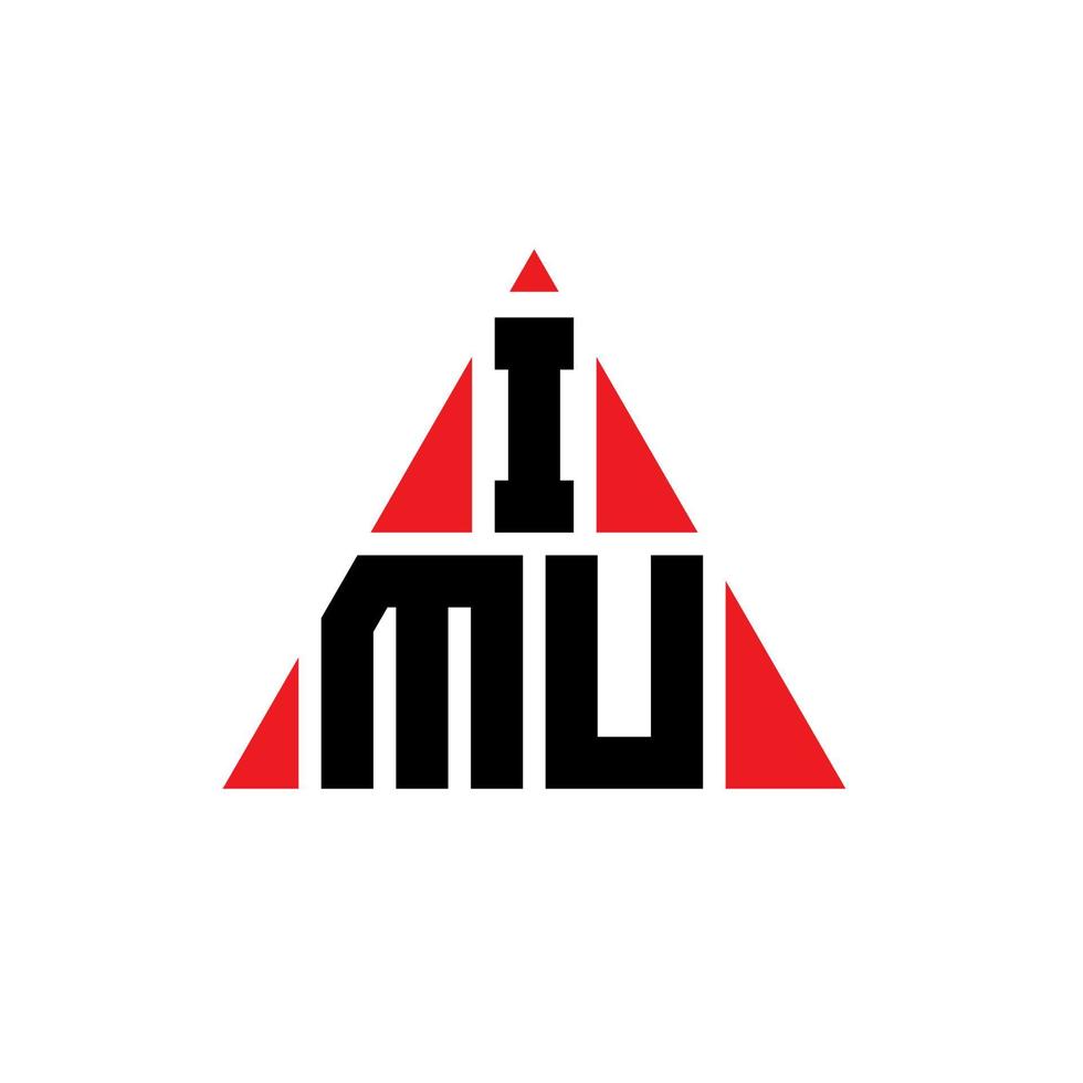 création de logo de lettre triangle imu avec forme de triangle. monogramme de conception de logo triangle imu. modèle de logo vectoriel triangle imu avec couleur rouge. logo triangulaire imu logo simple, élégant et luxueux.