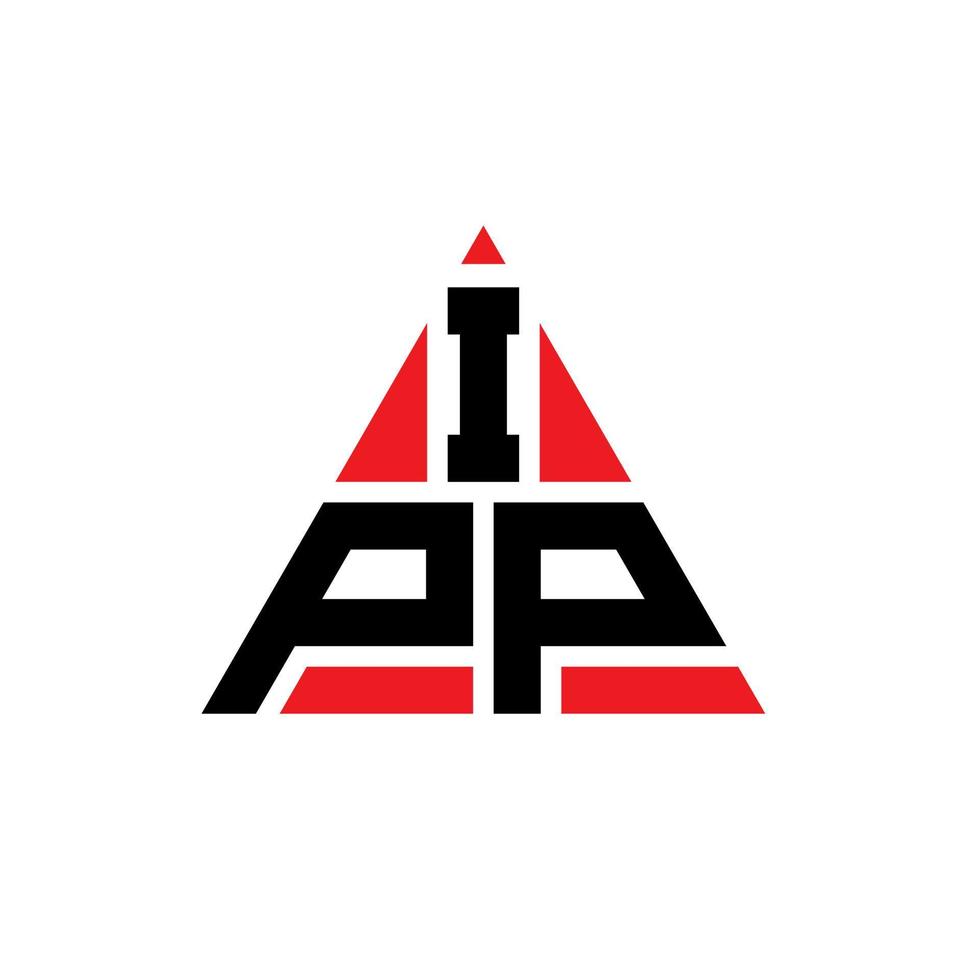 création de logo de lettre triangle ipp avec forme de triangle. monogramme de conception de logo triangle ipp. modèle de logo vectoriel triangle ipp de couleur rouge. logo triangulaire ipp logo simple, élégant et luxueux.