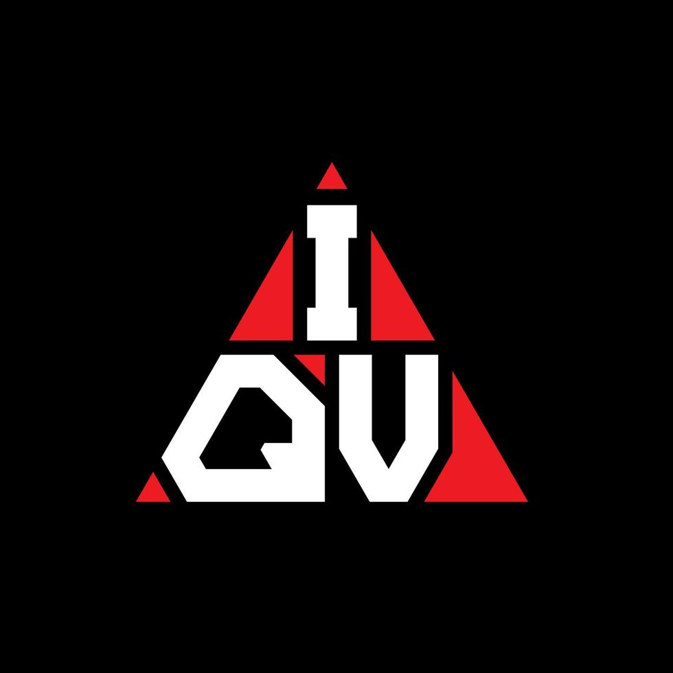 création de logo de lettre triangle iqv avec forme de triangle. monogramme de conception de logo triangle iqv. modèle de logo vectoriel triangle iqv avec couleur rouge. logo triangulaire iqv logo simple, élégant et luxueux.