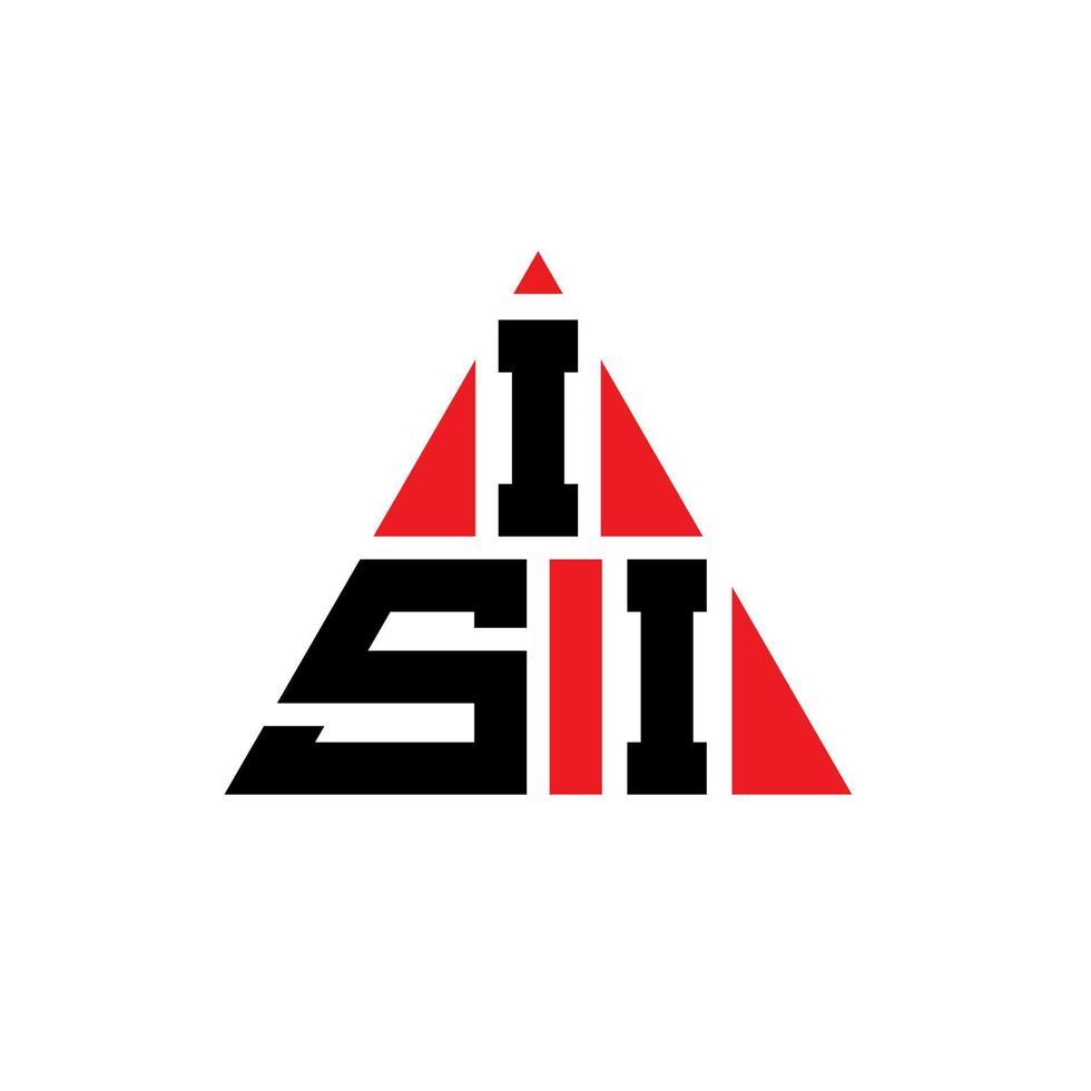 création de logo de lettre triangle isi avec forme de triangle. monogramme de conception de logo triangle isi. modèle de logo vectoriel triangle isi avec couleur rouge. isi logo triangulaire logo simple, élégant et luxueux.