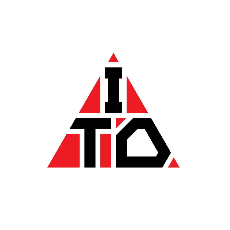 création de logo de lettre triangle ito avec forme de triangle. monogramme de conception de logo triangle ito. modèle de logo vectoriel triangle ito avec couleur rouge. ito logo triangulaire logo simple, élégant et luxueux.