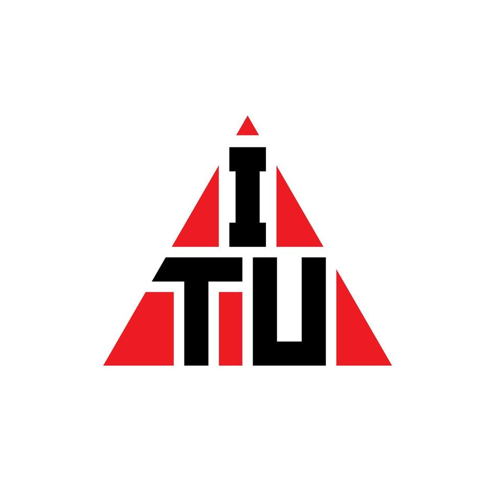 création de logo de lettre triangle itu avec forme de triangle. monogramme de conception de logo triangle itu. modèle de logo vectoriel triangle itu avec couleur rouge. logo triangulaire itu logo simple, élégant et luxueux.