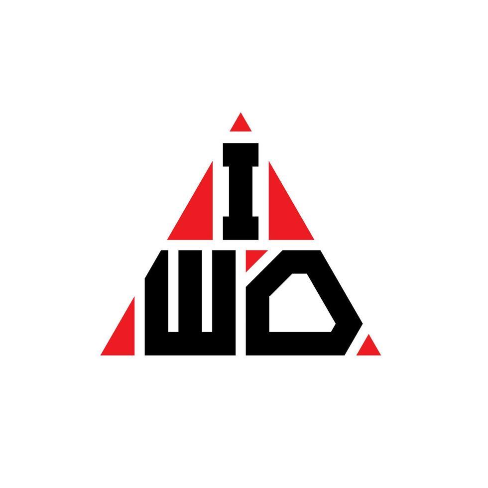 création de logo de lettre triangle iwo avec forme de triangle. monogramme de conception de logo triangle iwo. modèle de logo vectoriel triangle iwo avec couleur rouge. iwo logo triangulaire logo simple, élégant et luxueux.