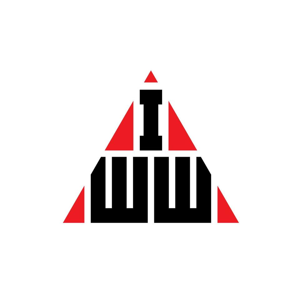 création de logo de lettre triangle iww avec forme de triangle. monogramme de conception de logo triangle iww. modèle de logo vectoriel triangle iww avec couleur rouge. iww logo triangulaire logo simple, élégant et luxueux.