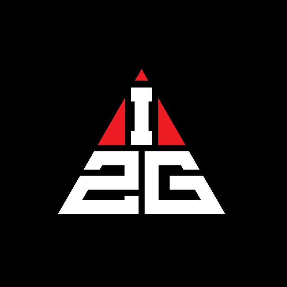 création de logo de lettre triangle izg avec forme de triangle. monogramme de conception de logo triangle izg. modèle de logo vectoriel triangle izg avec couleur rouge. logo triangulaire izg logo simple, élégant et luxueux.