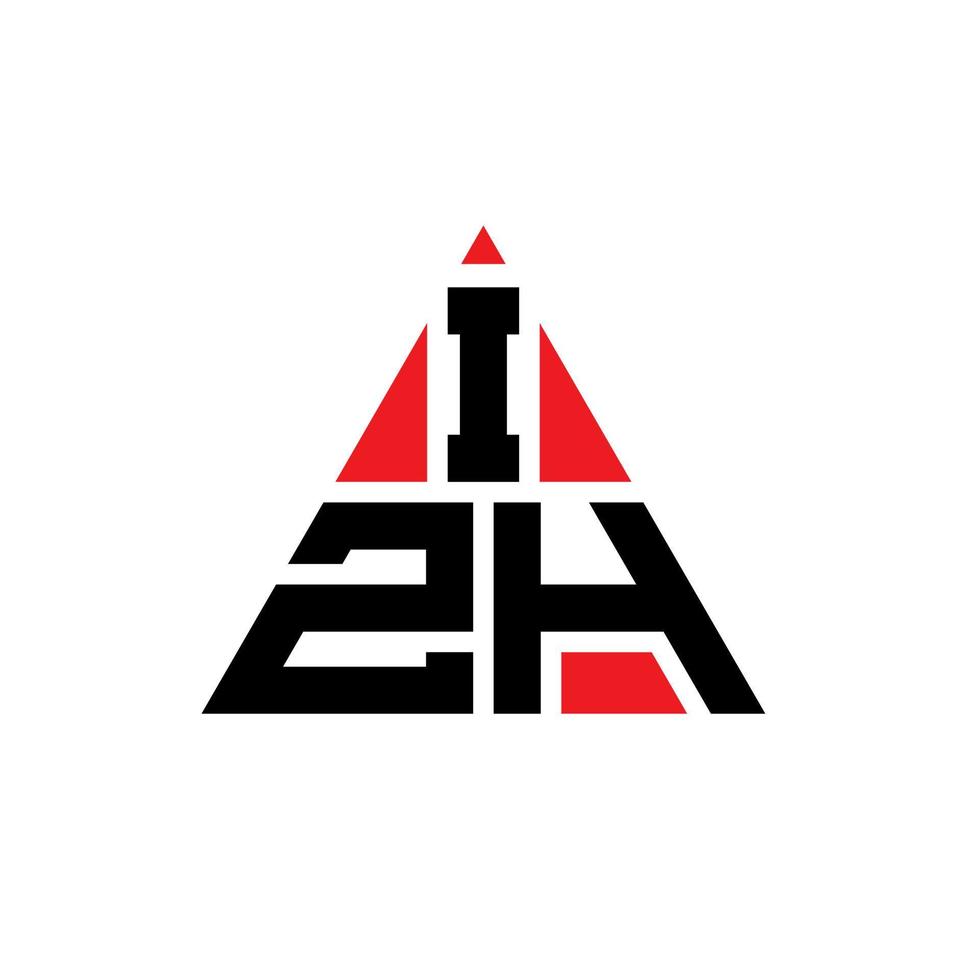 création de logo de lettre triangle izh avec forme de triangle. monogramme de conception de logo triangle izh. modèle de logo vectoriel triangle izh avec couleur rouge. logo triangulaire izh logo simple, élégant et luxueux.