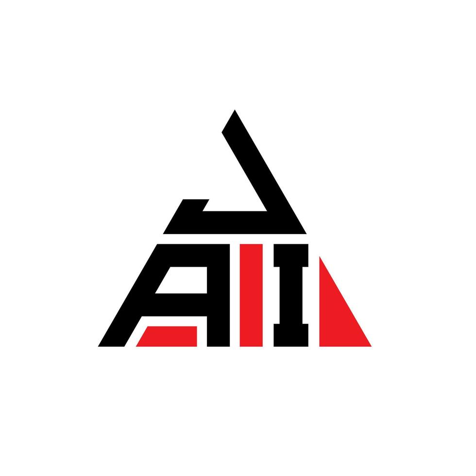 création de logo de lettre triangle jai avec forme de triangle. monogramme de conception de logo jai triangle. modèle de logo vectoriel triangle jai avec couleur rouge. jai logo triangulaire logo simple, élégant et luxueux.