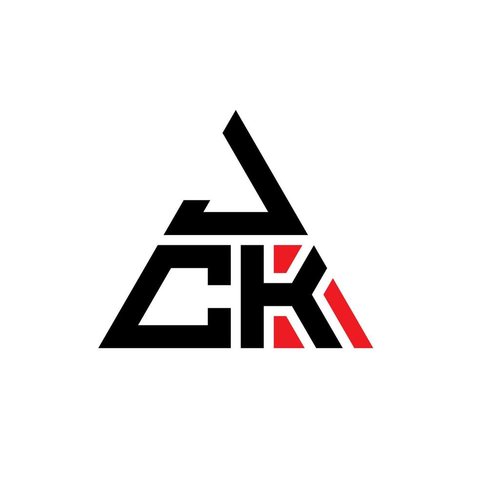 création de logo de lettre triangle jck avec forme de triangle. monogramme de conception de logo triangle jck. modèle de logo vectoriel triangle jck avec couleur rouge. logo triangulaire jck logo simple, élégant et luxueux.