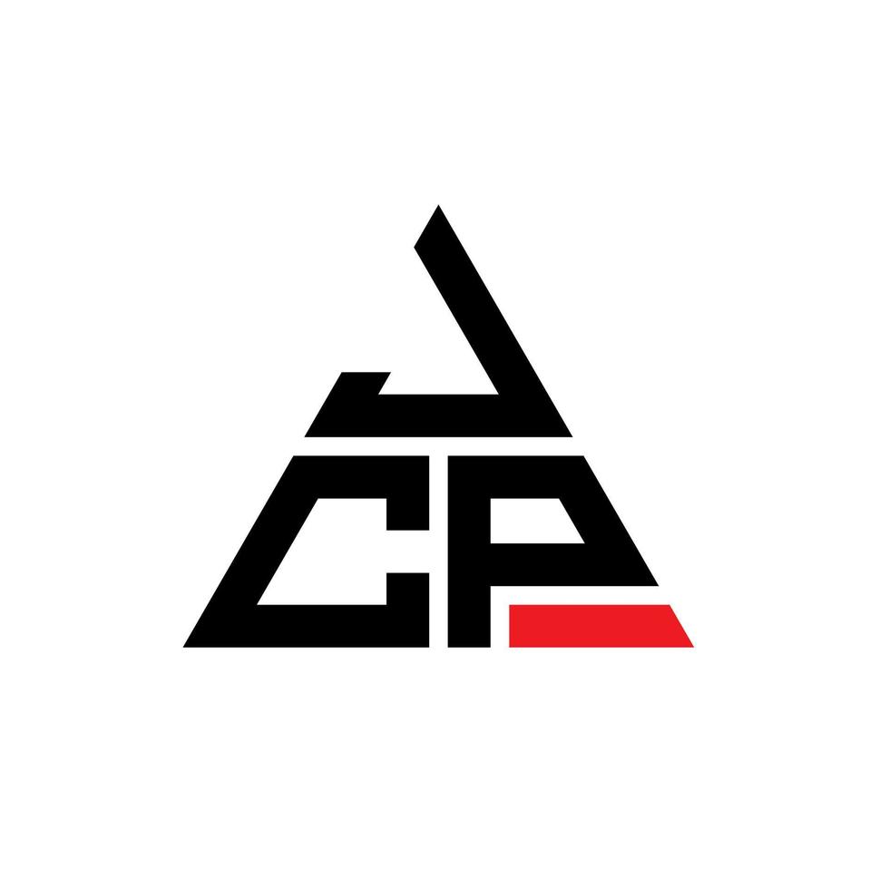 création de logo de lettre triangle jcp avec forme de triangle. monogramme de conception de logo triangle jcp. modèle de logo vectoriel triangle jcp avec couleur rouge. logo triangulaire jcp logo simple, élégant et luxueux.