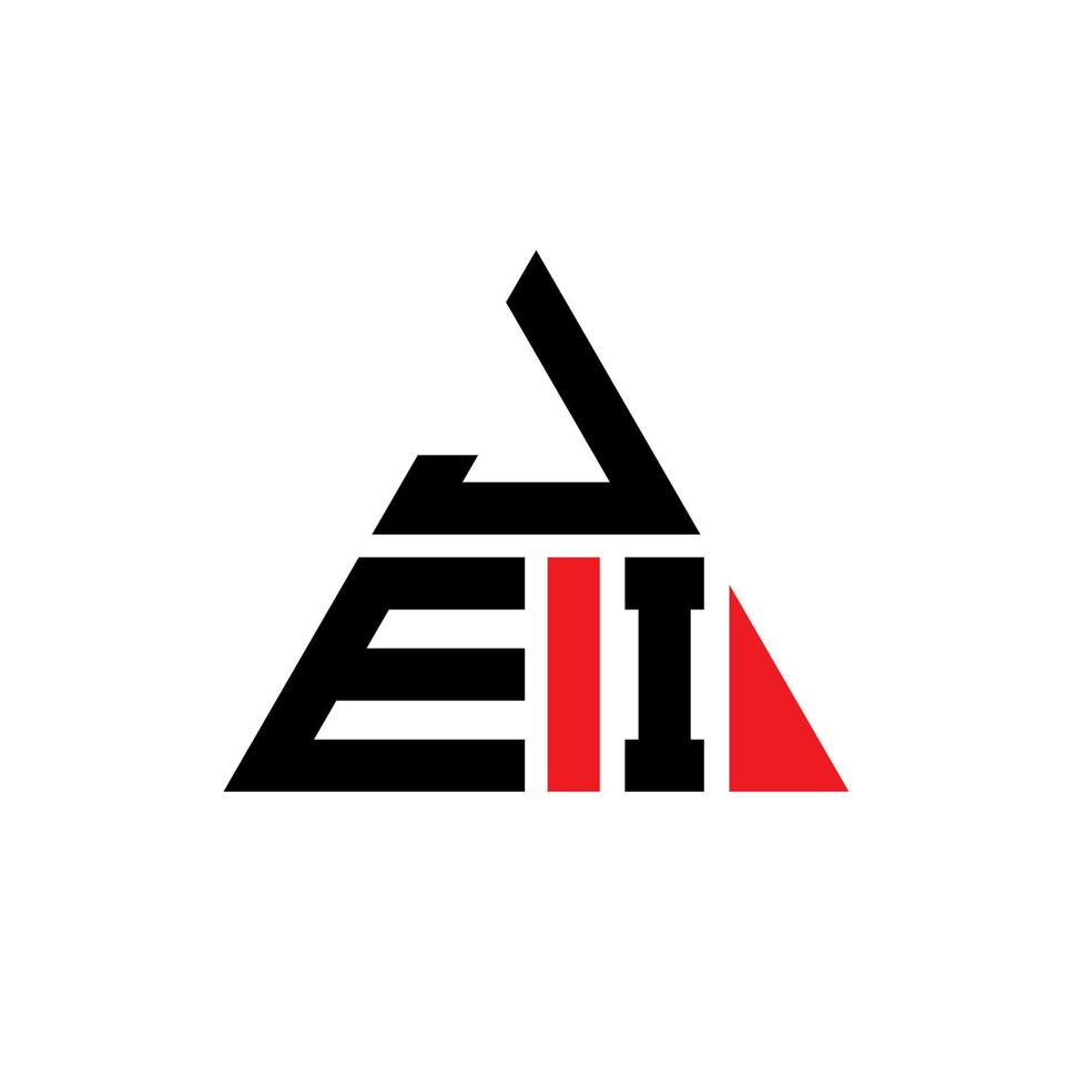 création de logo de lettre triangle jei avec forme de triangle. monogramme de conception de logo triangle jei. modèle de logo vectoriel triangle jei avec couleur rouge. logo triangulaire jei logo simple, élégant et luxueux.