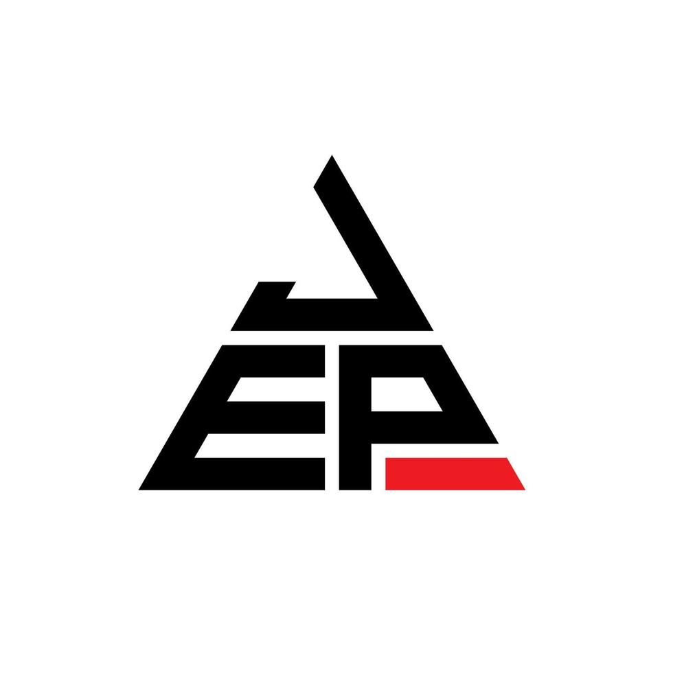 création de logo de lettre triangle jep avec forme de triangle. monogramme de conception de logo triangle jep. modèle de logo vectoriel triangle jep avec couleur rouge. logo triangulaire jep logo simple, élégant et luxueux.