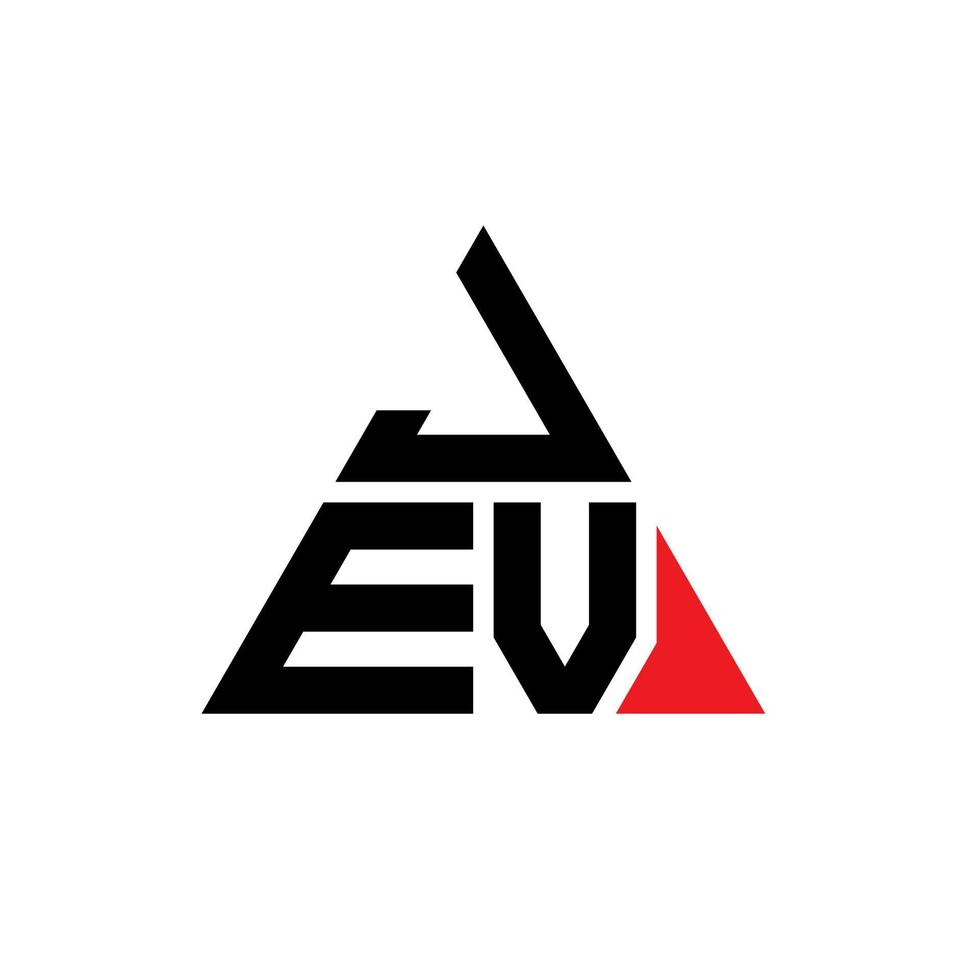 création de logo de lettre triangle jev avec forme de triangle. monogramme de conception de logo triangle jev. modèle de logo vectoriel triangle jev avec couleur rouge. logo triangulaire jev logo simple, élégant et luxueux.