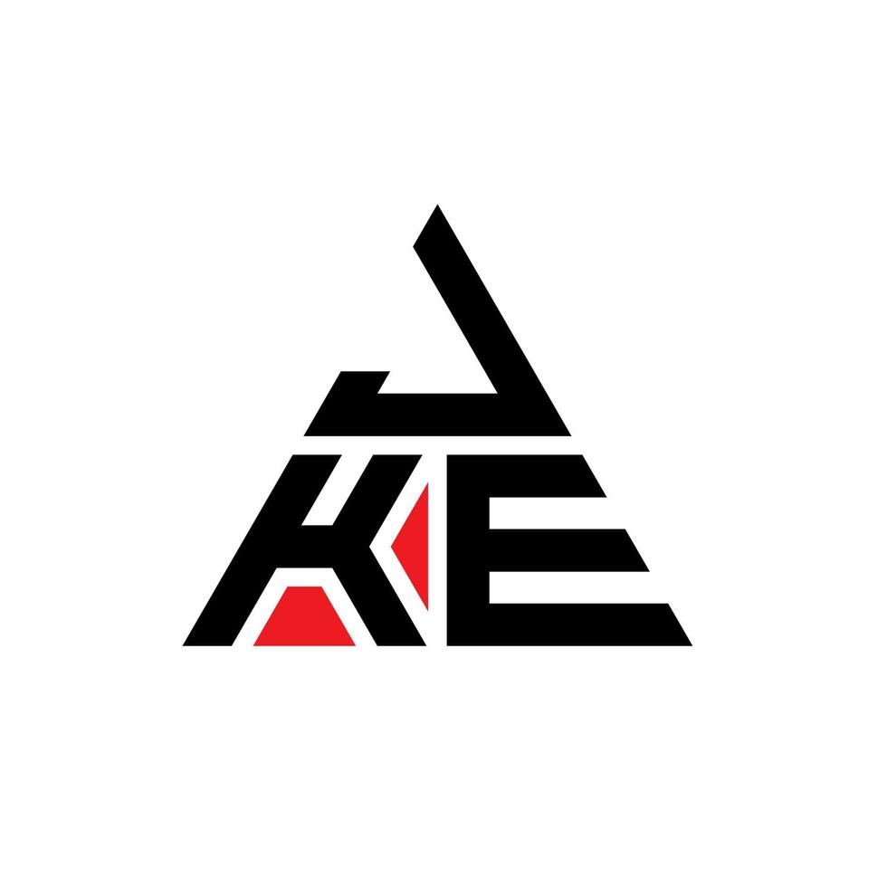 création de logo de lettre triangle jke avec forme de triangle. monogramme de conception de logo jke triangle. modèle de logo vectoriel triangle jke avec couleur rouge. logo triangulaire jke logo simple, élégant et luxueux.