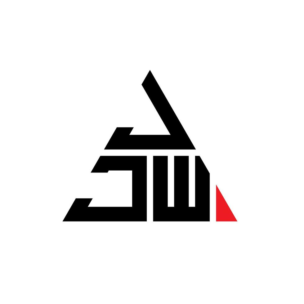 création de logo de lettre triangle jjw avec forme de triangle. monogramme de conception de logo triangle jjw. modèle de logo vectoriel triangle jjw avec couleur rouge. logo triangulaire jjw logo simple, élégant et luxueux.