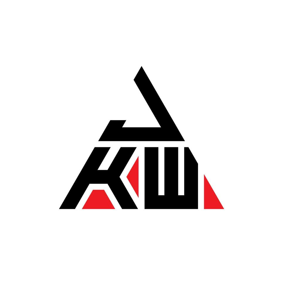 création de logo de lettre triangle jkw avec forme de triangle. monogramme de conception de logo triangle jkw. modèle de logo vectoriel triangle jkw avec couleur rouge. logo triangulaire jkw logo simple, élégant et luxueux.