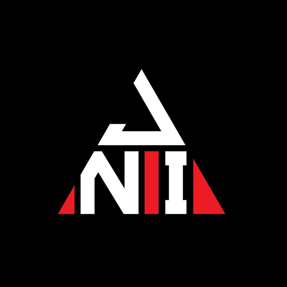 création de logo de lettre triangle jni avec forme de triangle. monogramme de conception de logo triangle jni. modèle de logo vectoriel jni triangle avec couleur rouge. logo triangulaire jni logo simple, élégant et luxueux.