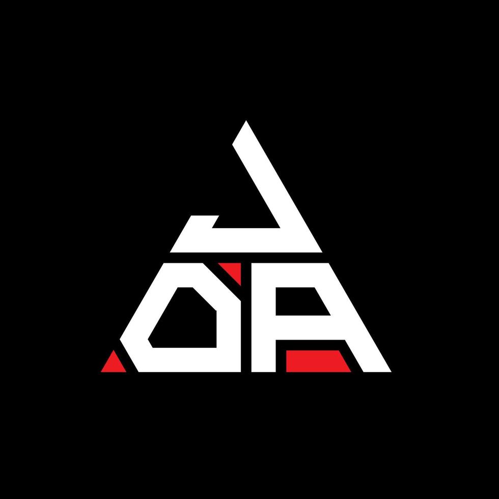 création de logo de lettre triangle joa avec forme de triangle. monogramme de conception de logo triangle joa. modèle de logo vectoriel triangle joa avec couleur rouge. joa logo triangulaire logo simple, élégant et luxueux.