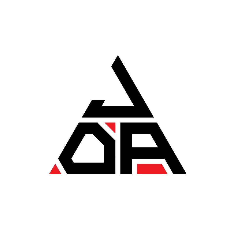 création de logo de lettre triangle joa avec forme de triangle. monogramme de conception de logo triangle joa. modèle de logo vectoriel triangle joa avec couleur rouge. joa logo triangulaire logo simple, élégant et luxueux.