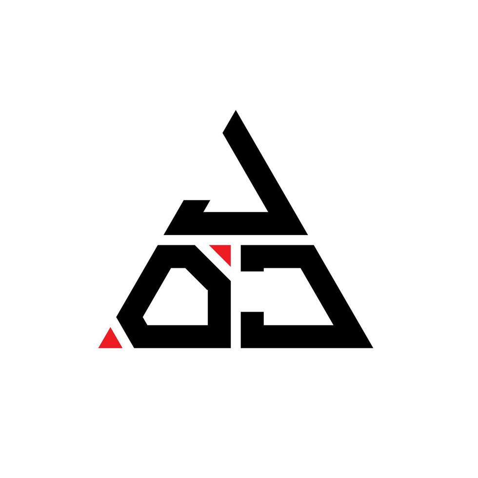 création de logo de lettre triangle joj avec forme de triangle. monogramme de conception de logo triangle joj. modèle de logo vectoriel triangle joj avec couleur rouge. logo triangulaire joj logo simple, élégant et luxueux.