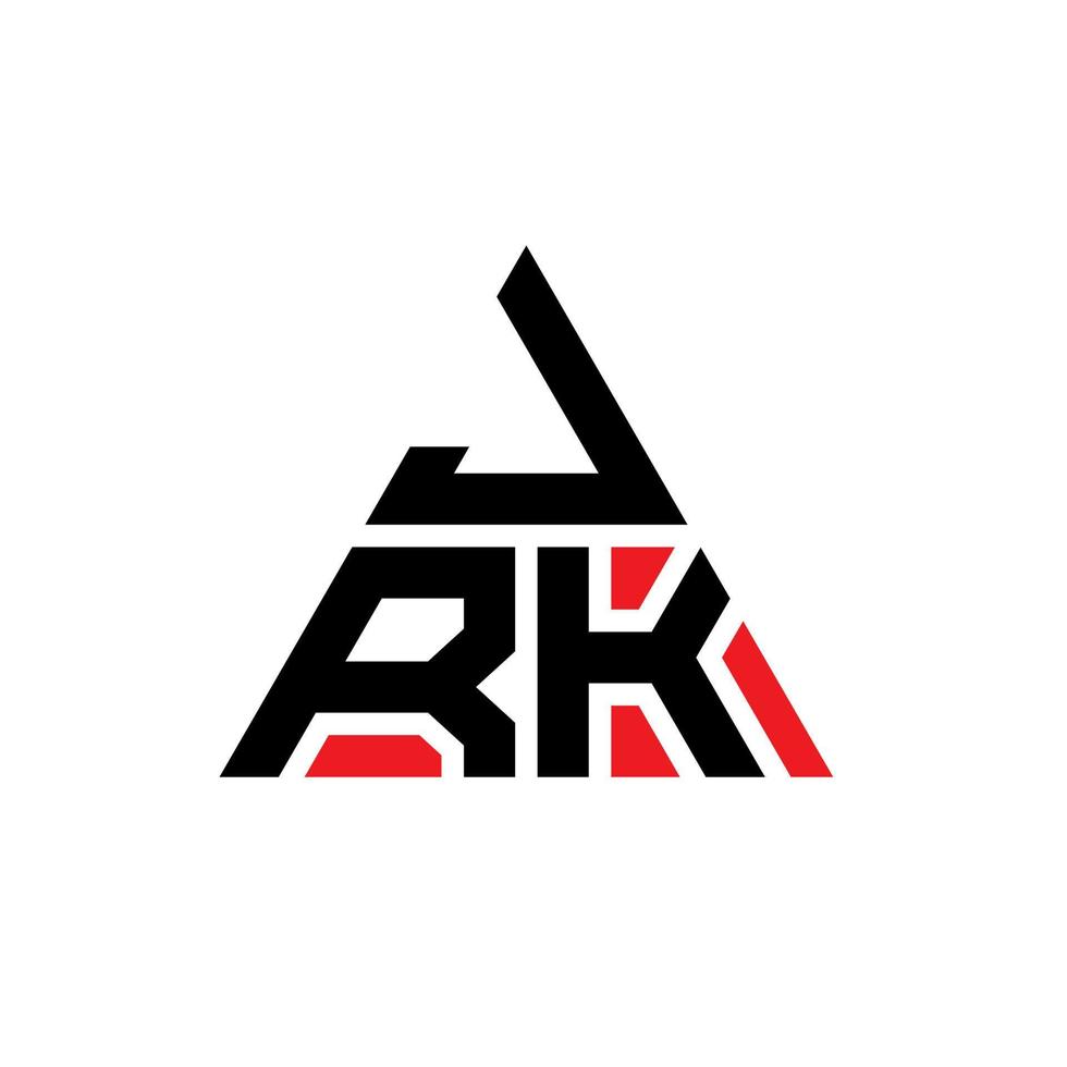 création de logo de lettre triangle jrk avec forme de triangle. monogramme de conception de logo triangle jrk. modèle de logo vectoriel triangle jrk avec couleur rouge. logo triangulaire jrk logo simple, élégant et luxueux.