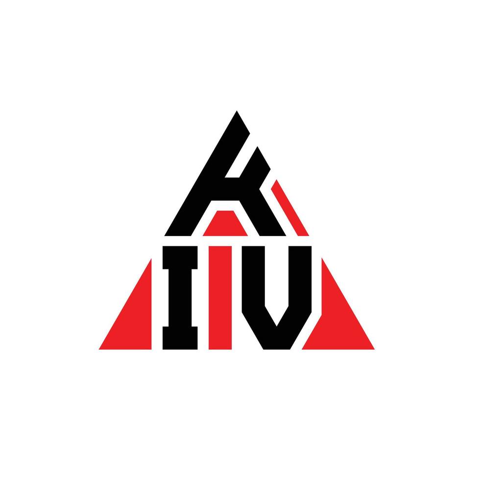 création de logo de lettre triangle kiv avec forme de triangle. monogramme de conception de logo triangle kiv. modèle de logo vectoriel triangle kiv avec couleur rouge. kiv logo triangulaire logo simple, élégant et luxueux.