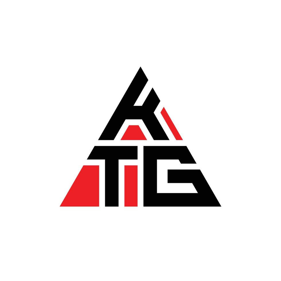 création de logo de lettre triangle ktg avec forme de triangle. monogramme de conception de logo triangle ktg. modèle de logo vectoriel triangle ktg avec couleur rouge. logo triangulaire ktg logo simple, élégant et luxueux.