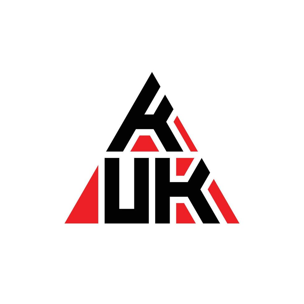 création de logo de lettre de triangle kuk avec forme de triangle. monogramme de conception de logo triangle kuk. modèle de logo vectoriel triangle kuk avec couleur rouge. logo triangulaire kuk logo simple, élégant et luxueux.