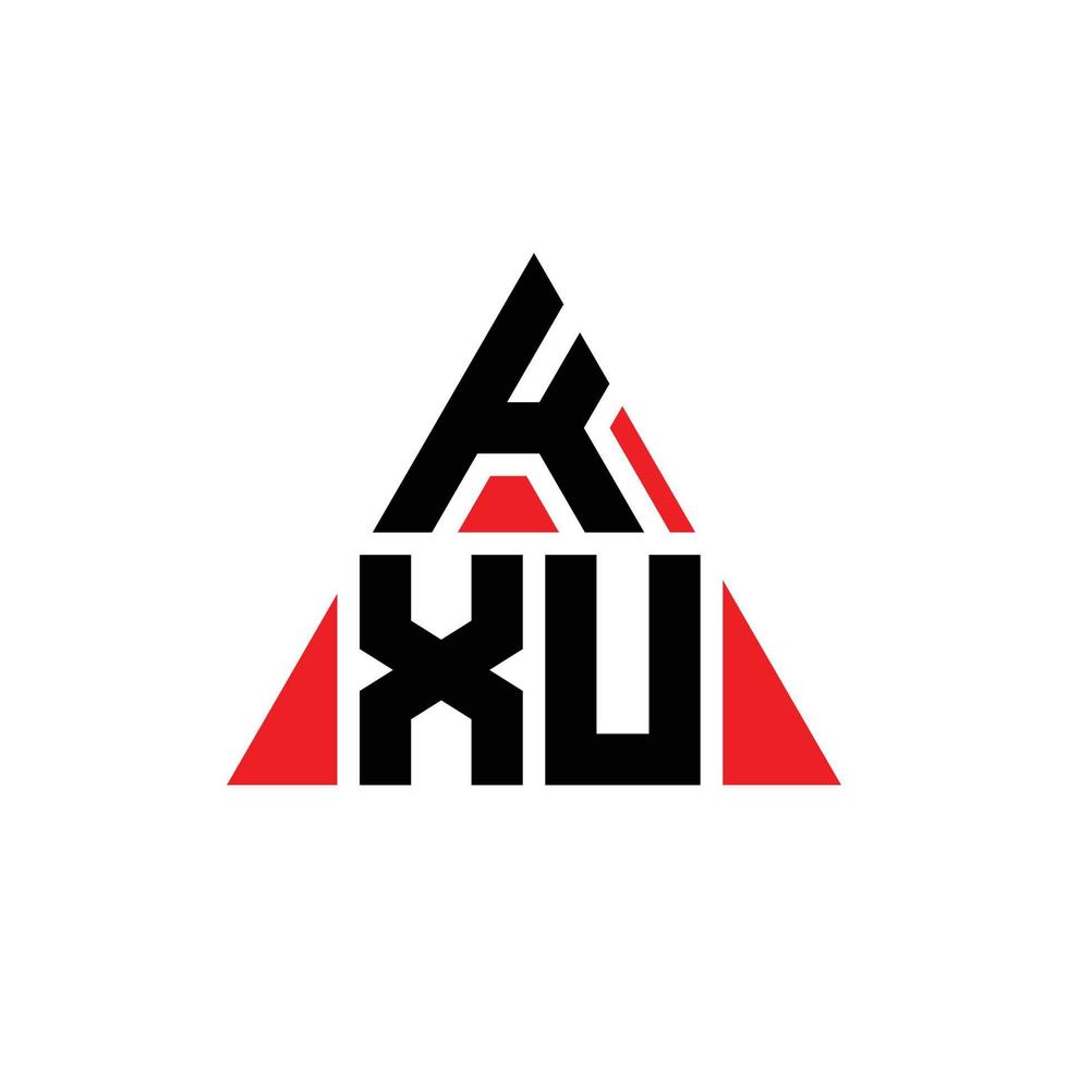 création de logo de lettre triangle kxu avec forme de triangle. monogramme de conception de logo triangle kxu. modèle de logo vectoriel triangle kxu avec couleur rouge. logo triangulaire kxu logo simple, élégant et luxueux.