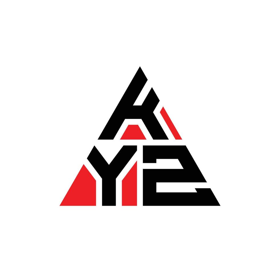 création de logo de lettre triangle kyz avec forme de triangle. monogramme de conception de logo triangle kyz. modèle de logo vectoriel triangle kyz avec couleur rouge. logo triangulaire kyz logo simple, élégant et luxueux.