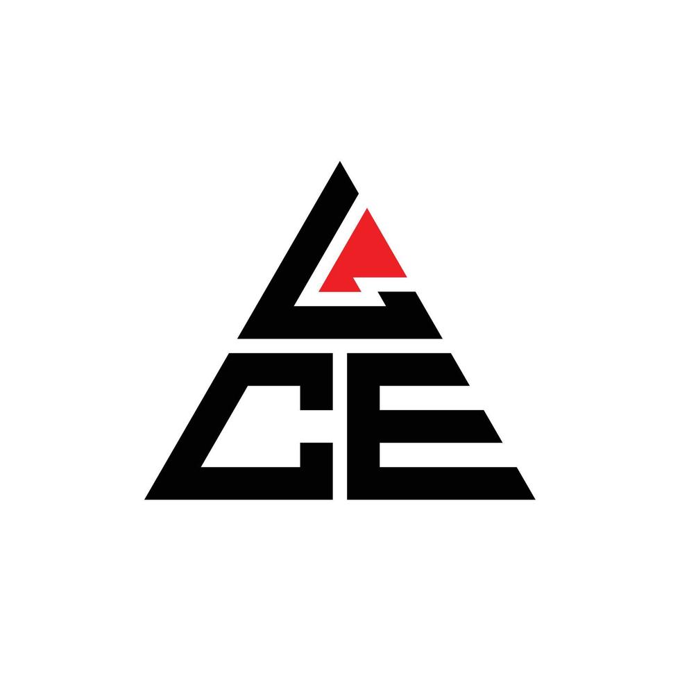 création de logo de lettre triangle lce avec forme de triangle. monogramme de conception de logo triangle lce. modèle de logo vectoriel triangle lce avec couleur rouge. lce logo triangulaire logo simple, élégant et luxueux.