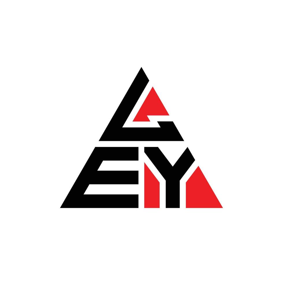 création de logo de lettre triangle ley avec forme de triangle. monogramme de conception de logo triangle ley. modèle de logo vectoriel triangle ley avec couleur rouge. ley logo triangulaire logo simple, élégant et luxueux.