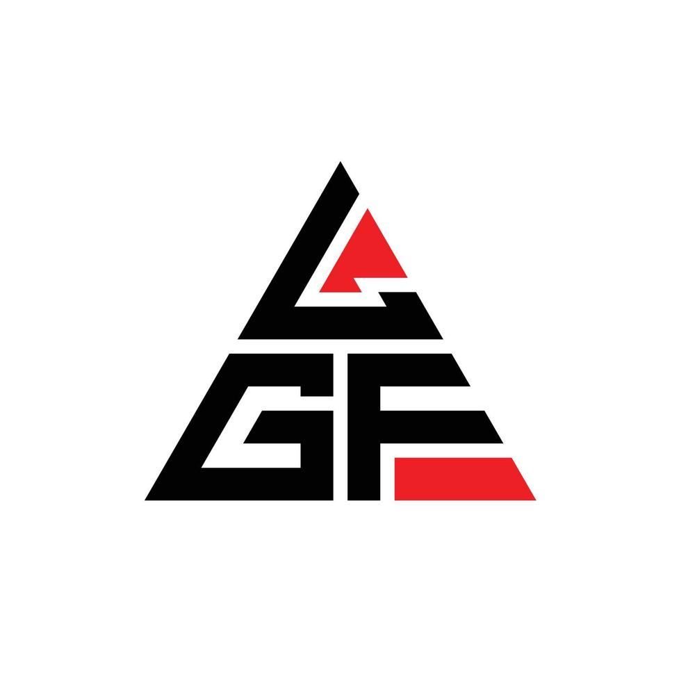 création de logo de lettre triangle lgf avec forme de triangle. monogramme de conception de logo triangle lgf. modèle de logo vectoriel triangle lgf avec couleur rouge. logo triangulaire lgf logo simple, élégant et luxueux.