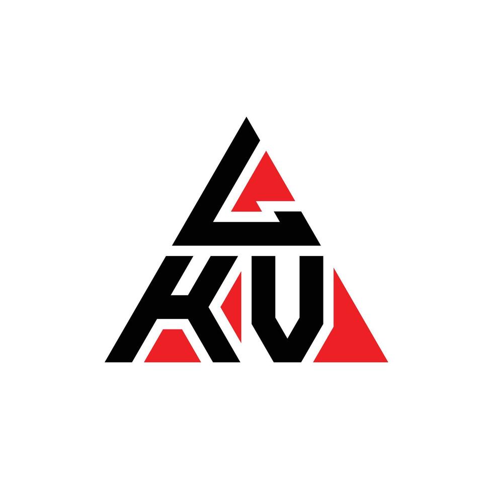 création de logo de lettre triangle lkv avec forme de triangle. monogramme de conception de logo triangle lkv. modèle de logo vectoriel triangle lkv avec couleur rouge. logo triangulaire lkv logo simple, élégant et luxueux.