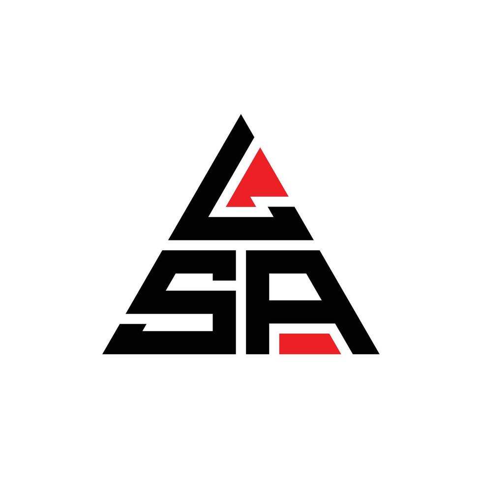 création de logo de lettre triangle lsa avec forme de triangle. monogramme de conception de logo triangle lsa. modèle de logo vectoriel triangle lsa avec couleur rouge. logo triangulaire lsa logo simple, élégant et luxueux.