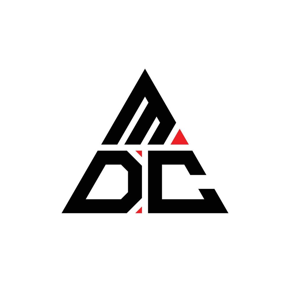 création de logo de lettre triangle mdc avec forme de triangle. monogramme de conception de logo triangle mdc. modèle de logo vectoriel triangle mdc avec couleur rouge. logo triangulaire mdc logo simple, élégant et luxueux.