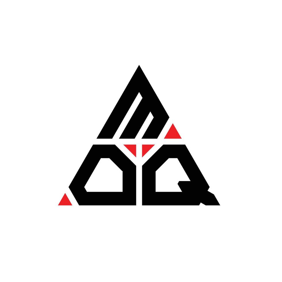 création de logo de lettre de triangle moq avec forme de triangle. monogramme de conception de logo triangle moq. modèle de logo vectoriel triangle moq avec couleur rouge. logo triangulaire moq logo simple, élégant et luxueux.