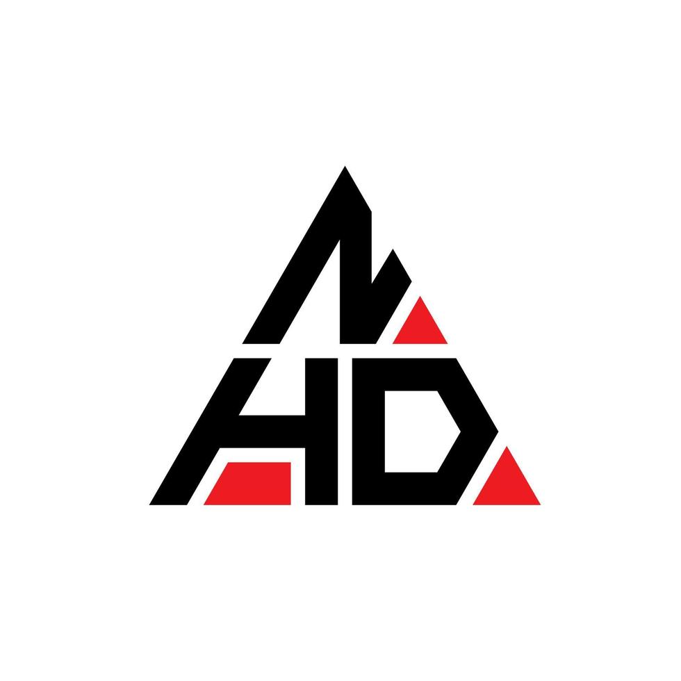 création de logo de lettre triangle nhd avec forme de triangle. monogramme de conception de logo triangle nhd. modèle de logo vectoriel triangle nhd avec couleur rouge. logo triangulaire nhd logo simple, élégant et luxueux.