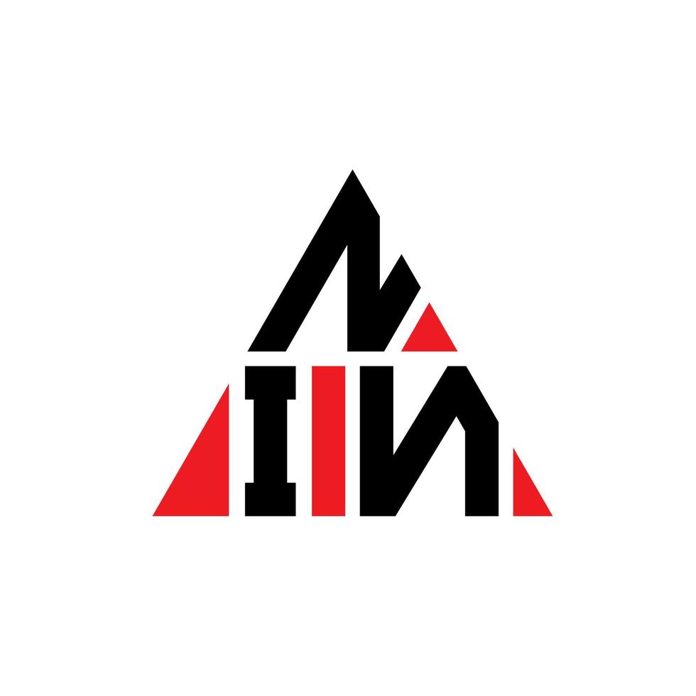 création de logo de lettre triangle nin avec forme de triangle. monogramme de conception de logo triangle nin. modèle de logo vectoriel triangle nin avec couleur rouge. logo triangulaire nin logo simple, élégant et luxueux.