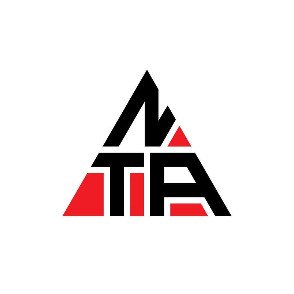 création de logo de lettre triangle nta avec forme de triangle. monogramme de conception de logo triangle nta. modèle de logo vectoriel triangle nta avec couleur rouge. nta logo triangulaire logo simple, élégant et luxueux.