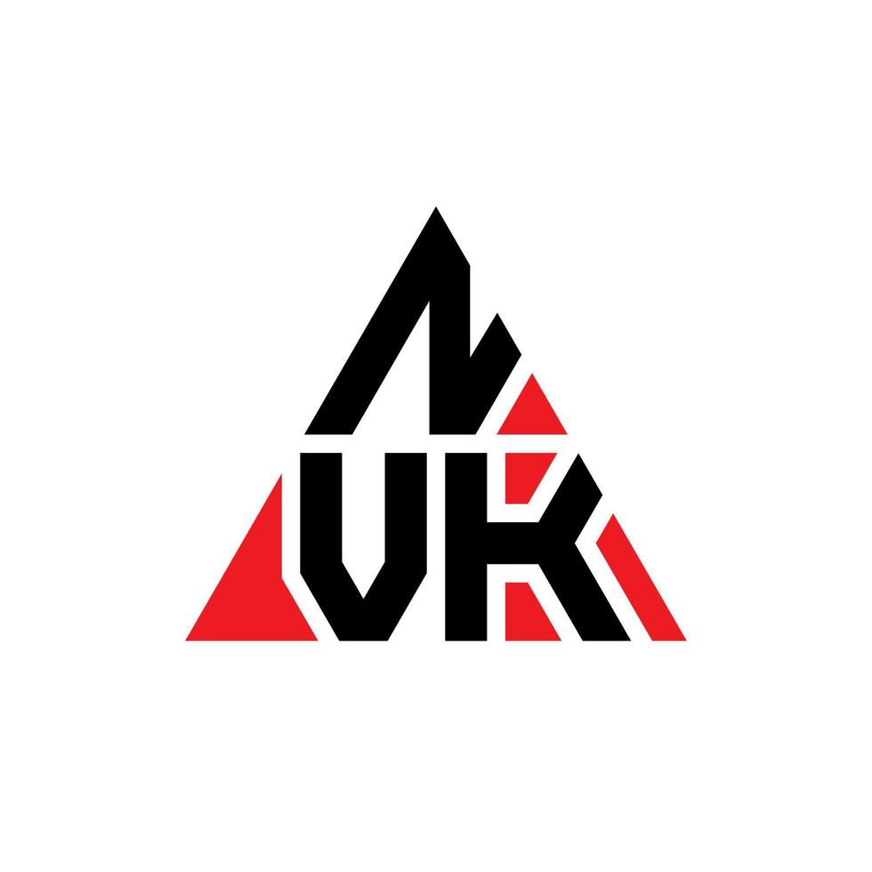 création de logo de lettre triangle nvk avec forme de triangle. monogramme de conception de logo triangle nvk. modèle de logo vectoriel triangle nvk avec couleur rouge. logo triangulaire nvk logo simple, élégant et luxueux.