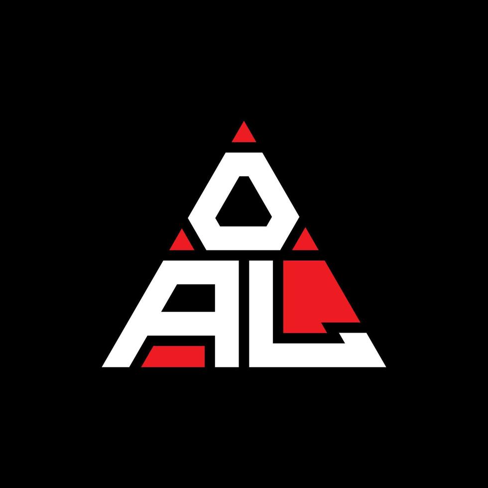 création de logo de lettre triangle oal avec forme de triangle. monogramme de conception de logo triangle oal. modèle de logo vectoriel triangle oal avec couleur rouge. oal logo triangulaire logo simple, élégant et luxueux.