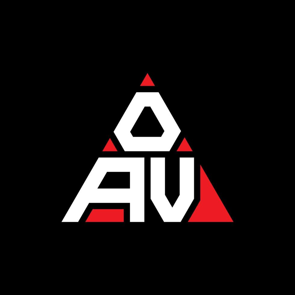 création de logo de lettre triangle oav avec forme de triangle. monogramme de conception de logo triangle oav. modèle de logo vectoriel triangle oav avec couleur rouge. logo triangulaire oav logo simple, élégant et luxueux.