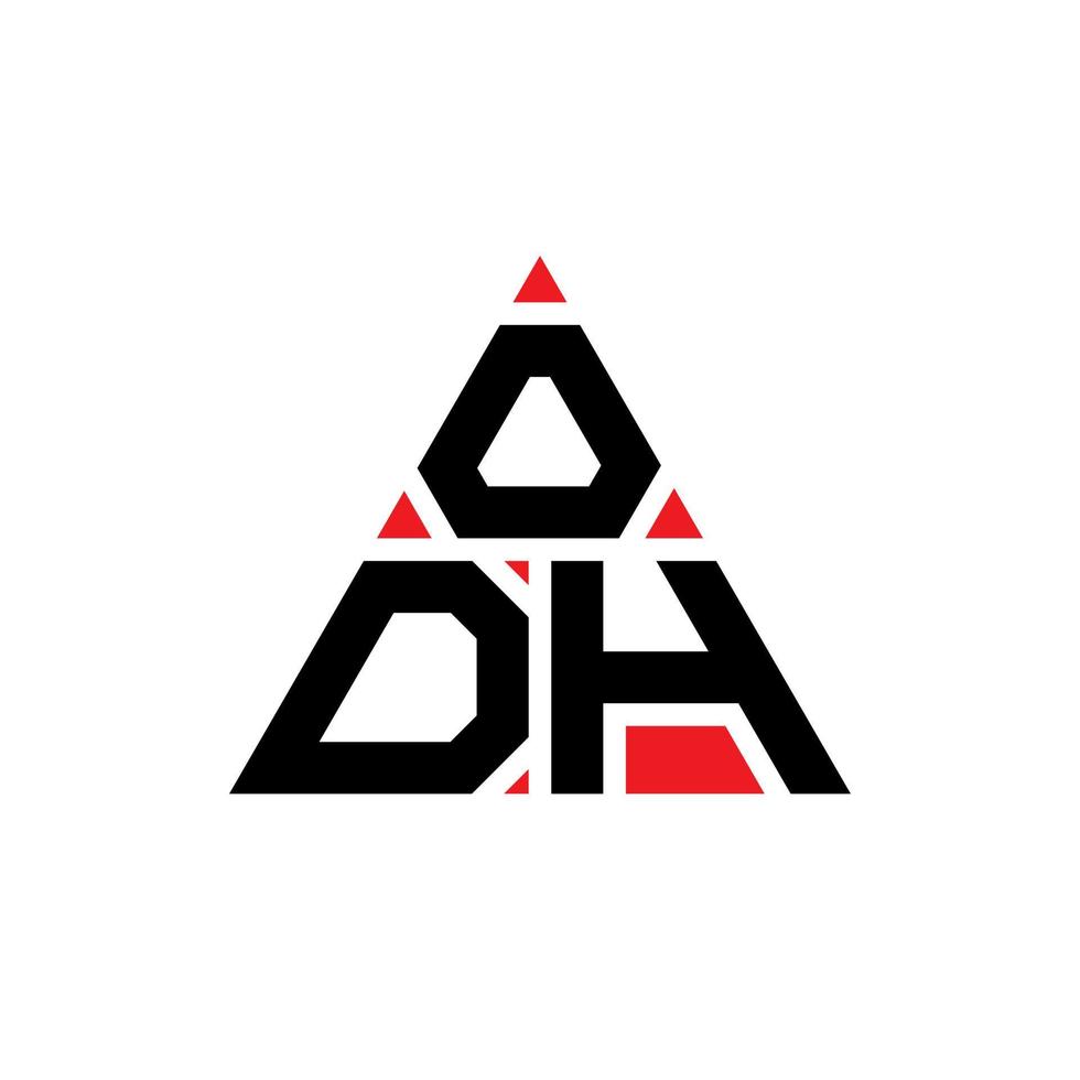 création de logo de lettre triangle odh avec forme de triangle. monogramme de conception de logo triangle odh. modèle de logo vectoriel triangle odh avec couleur rouge. logo triangulaire odh logo simple, élégant et luxueux.