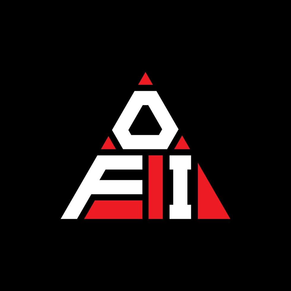 création de logo de lettre triangle ofi avec forme de triangle. monogramme de conception de logo triangle ofi. modèle de logo vectoriel triangle ofi avec couleur rouge. logo triangulaire ofi logo simple, élégant et luxueux.