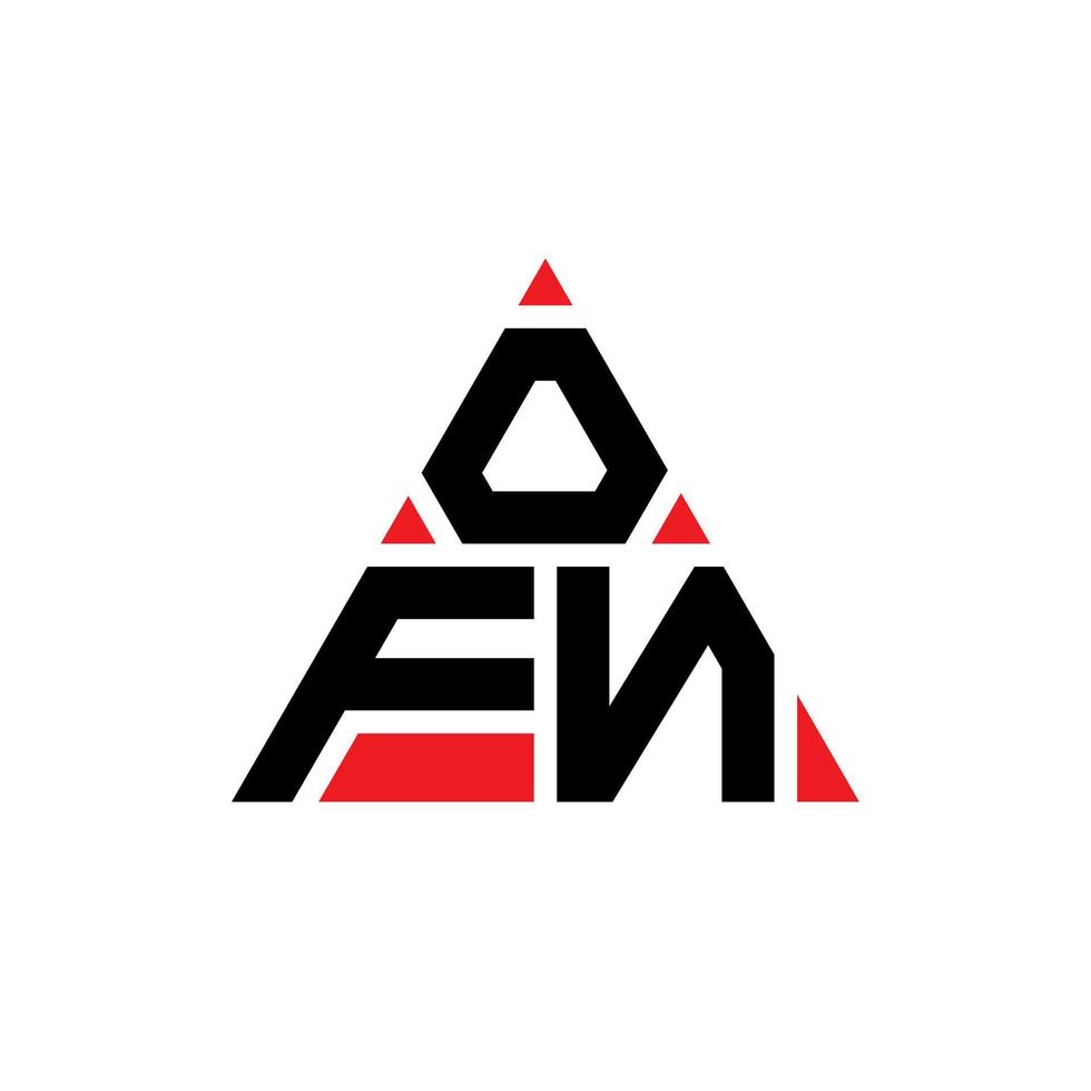 création de logo de lettre triangle ofn avec forme de triangle. ofn monogramme de conception de logo triangle. modèle de logo vectoriel triangle ofn avec couleur rouge. ofn logo triangulaire logo simple, élégant et luxueux.